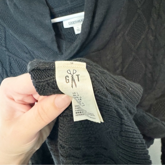 Men’s Shawl Collar Knit Black Sweater Size L - Picture 3 of 3